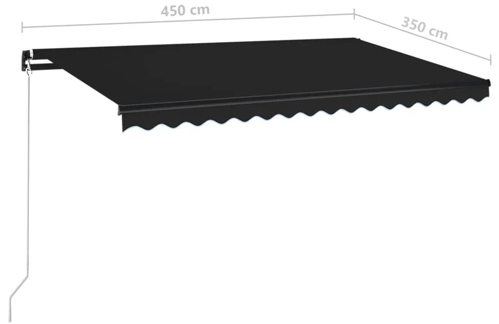 Copertina retractabila manual, antracit, 450x350 cm Antracit, 450 x 350 cm
