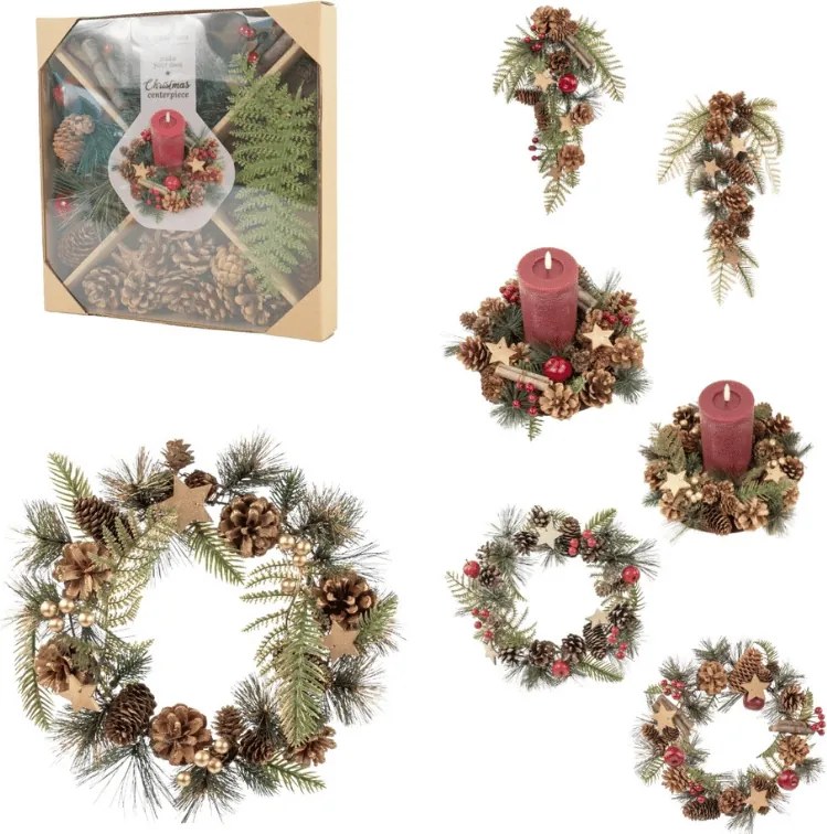 Set creativ DIY CHRISTMAS pentru realizarea de coroane si decoratiuni - variante diverse