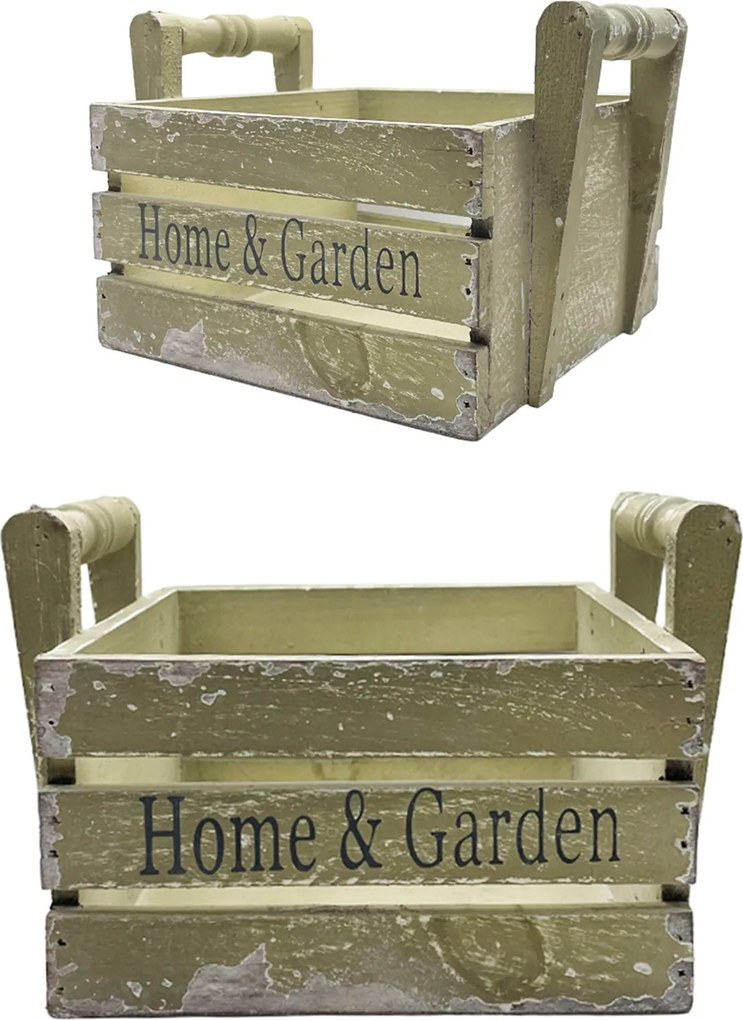 Set 2 Ladite depozitare VINTAGE HOME, Lemn