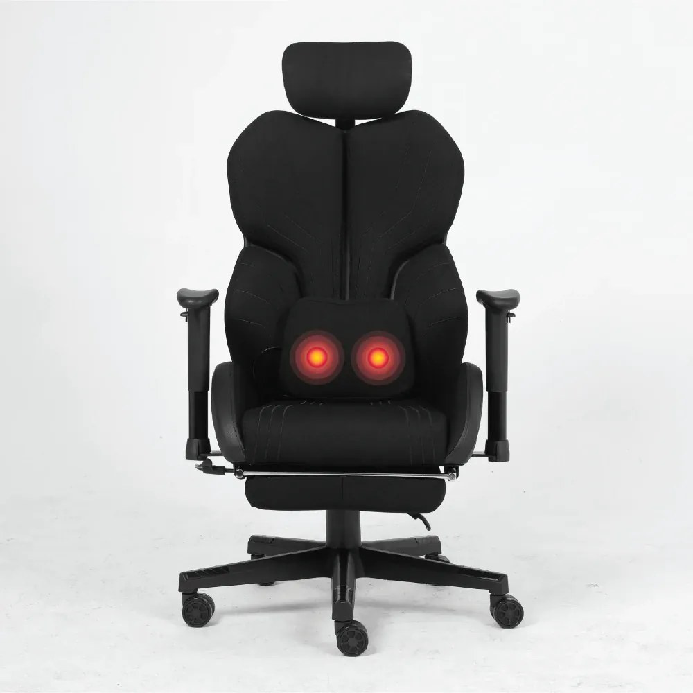 RESIGILAT- LUMINA X-Motion Relax – Confort Ergonomic cu Masaj Lombar și Relaxare Extinsă, Textil, Negru