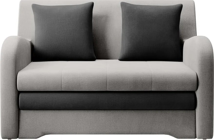 Canapea gri deschis/gri antracit extensibilă cu tapițerie din catifea 130 cm Ario – ELTAP