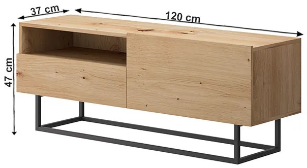 Comoda TV fara baza Stejar Artizanal, SPRING ERTVSZ120