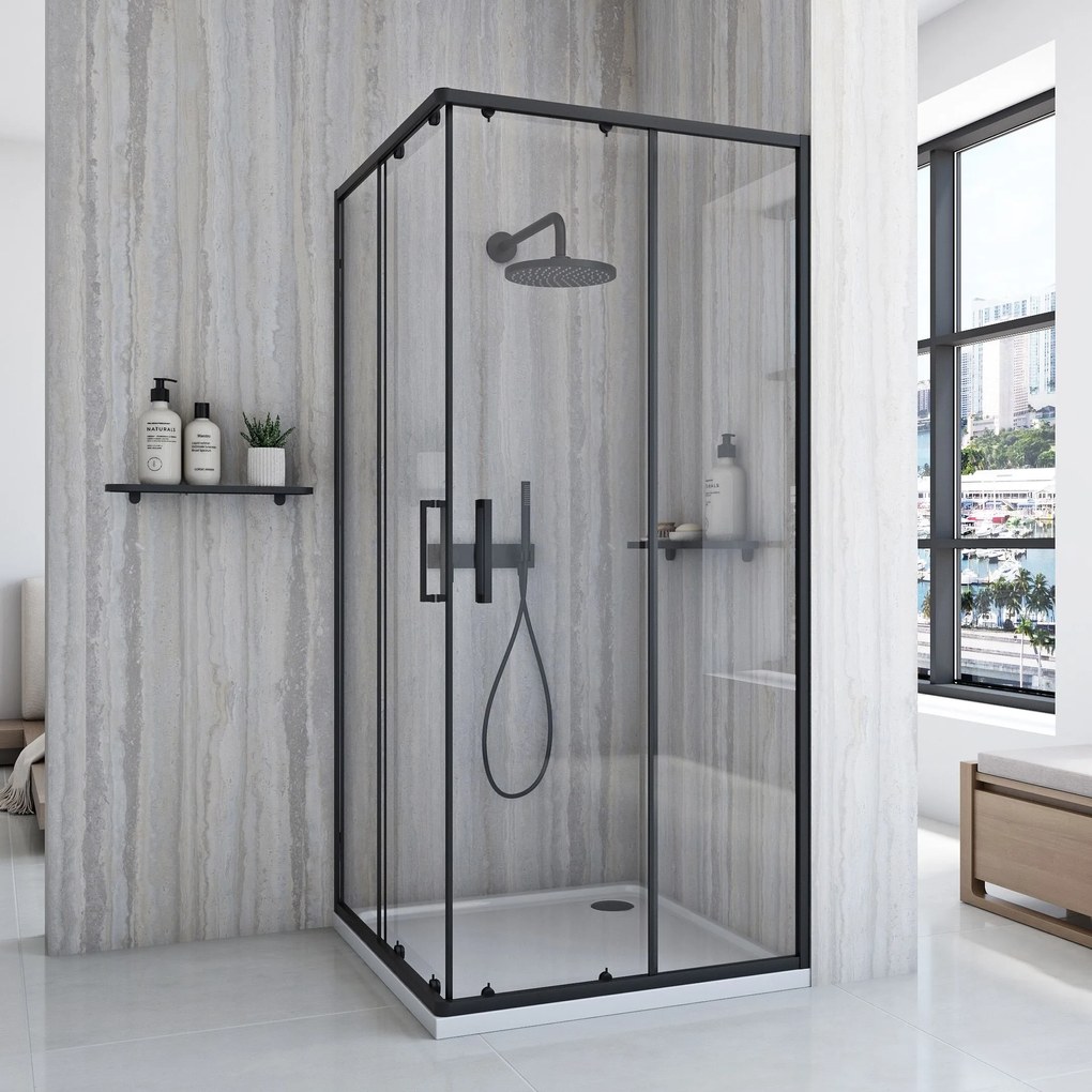 Cabina de dus Rea City 80x80 cm Black