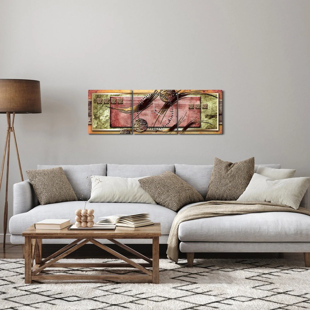 Tablou abstract (cu ceas) (90x30 cm)