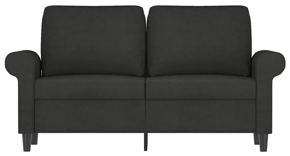 Canapea cu 2 locuri, negru, 120 cm, material textil Negru, 152 x 77 x 80 cm