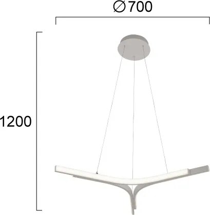 Lustră LED pe cablu ALTA LED/30W/230V argintie