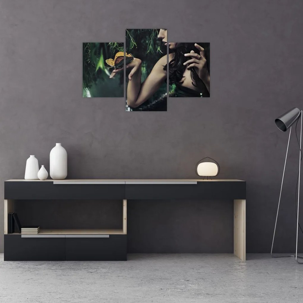Tablou - Femeia grațioasă cu fluture (90x60 cm)