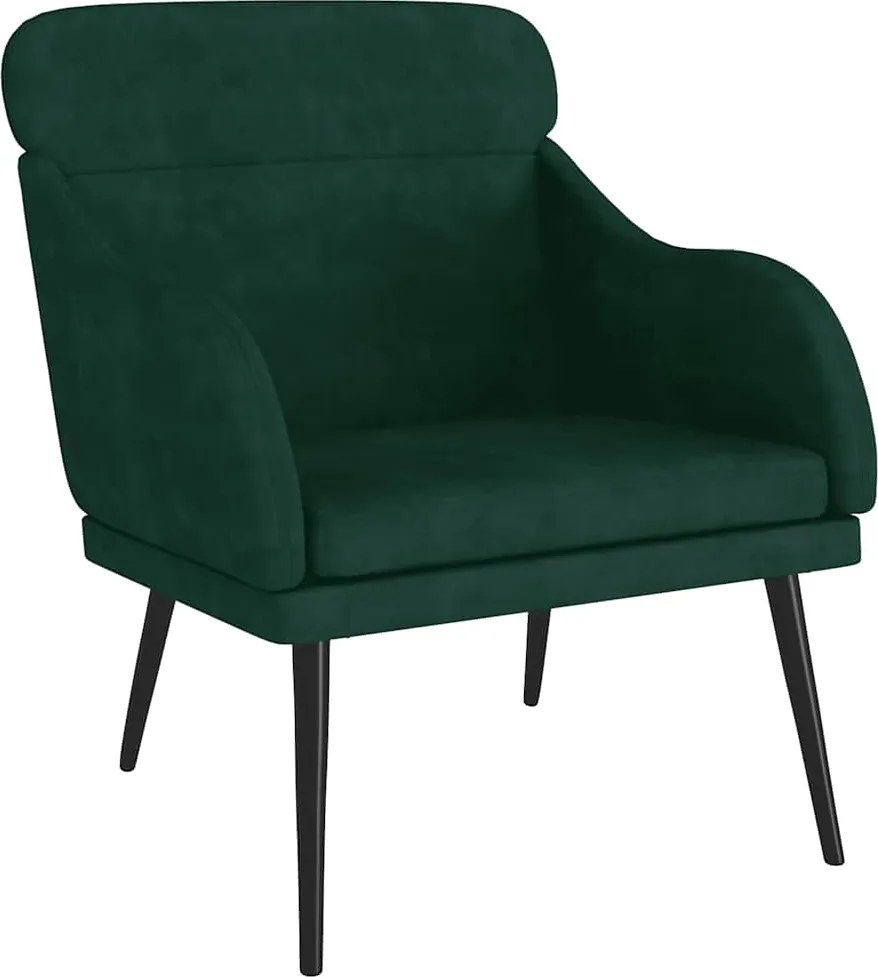 vidaXL Fotoliu, verde închis, 63x76x80 cm, catifea