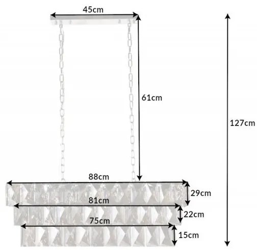 Lustra suspendata moderna Kristall 90cm