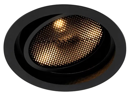 Spot încastrat inteligent negru reglabil, inclusiv Wifi GU10 111mm - Coop 111 Honey