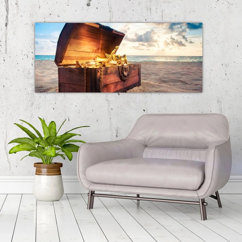Tablou - Comoară pe plajă (120x50 cm)