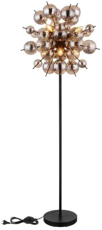 Lampadar design modern UDO 6L negru/fumuriu
