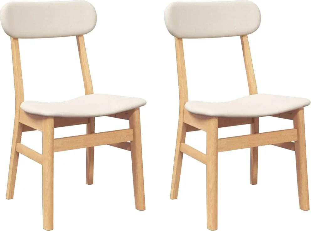 vidaXL Scaune de sufragerie cu perne 2 buc din cauciuc din lemn masiv