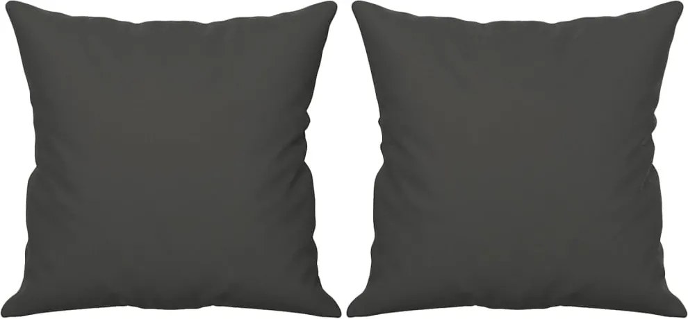 vidaXL Perne decorative, 2 buc., gri închis, 40x40 cm, microfibră