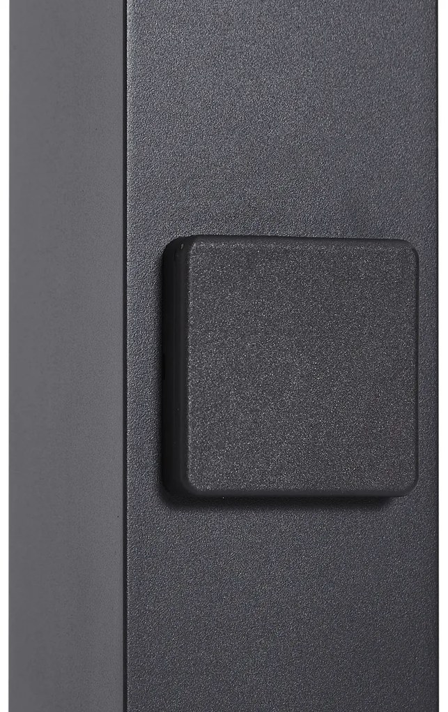 Lampa stâlp modernă de exterior neagră cu sticlă fumurie 50cm cu senzor crepuscular IP44 - Danemarca