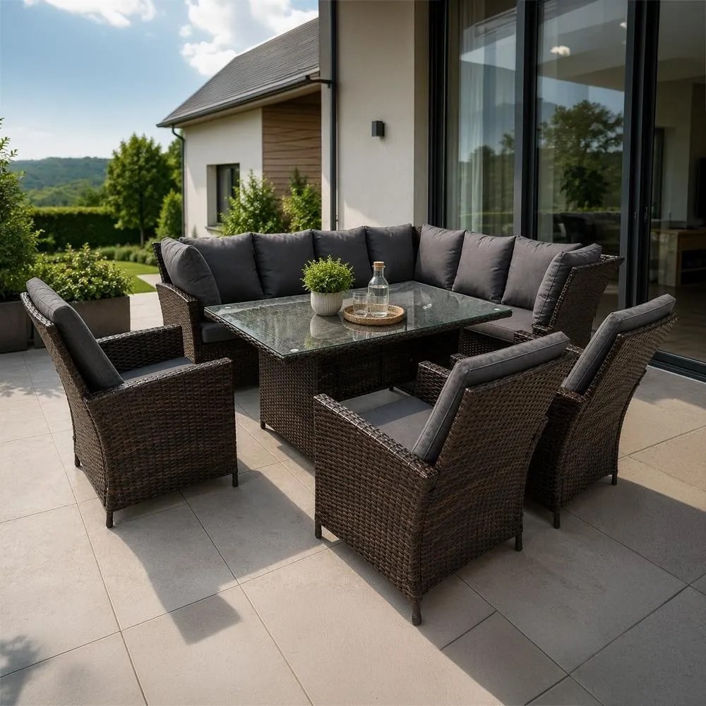 Set mobilier de grădină din ratan Avenberg CORSICA GRANDE gri