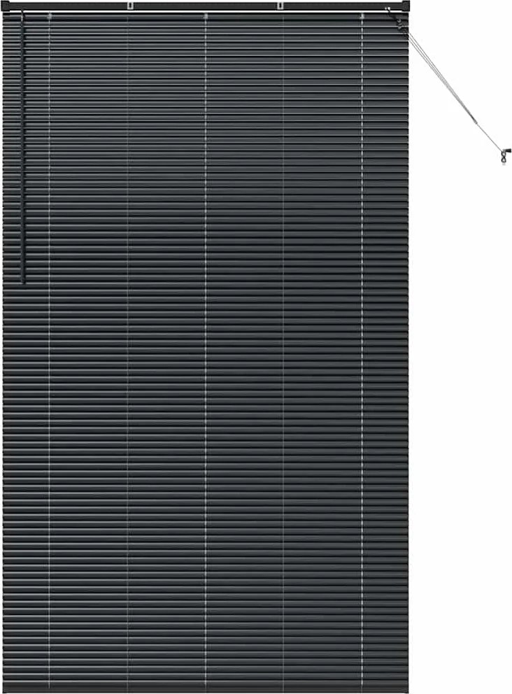 vidaXL Jaluzele venetiene Manual Negru 220 x 125 cm Aluminiu