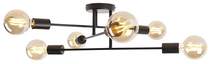 Plafoniera industriala neagra 6 lumini - Sydney