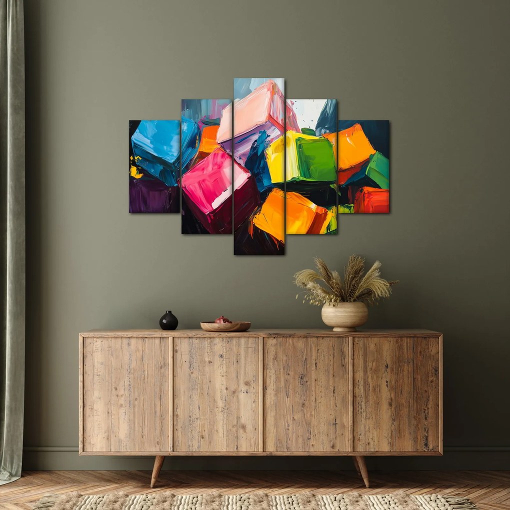 Tablou - Cuburi colorate (150x105 cm)