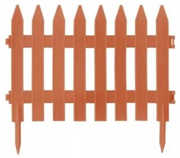 Gard de gradina decorativ, din plastic, maro deschis, set 7 buc, 3.2 m x 35 cm