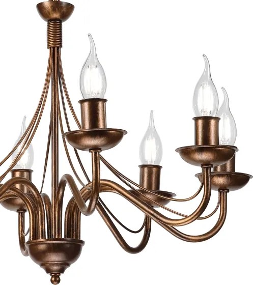 Candelabru cu lanț ANTON 8xE14/60W/230V bronz