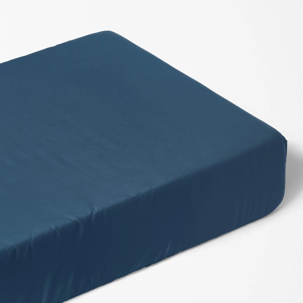 Goldea cearceaf de pat 100% bumbac cu elastic - albastru marin 90 x 200 cm