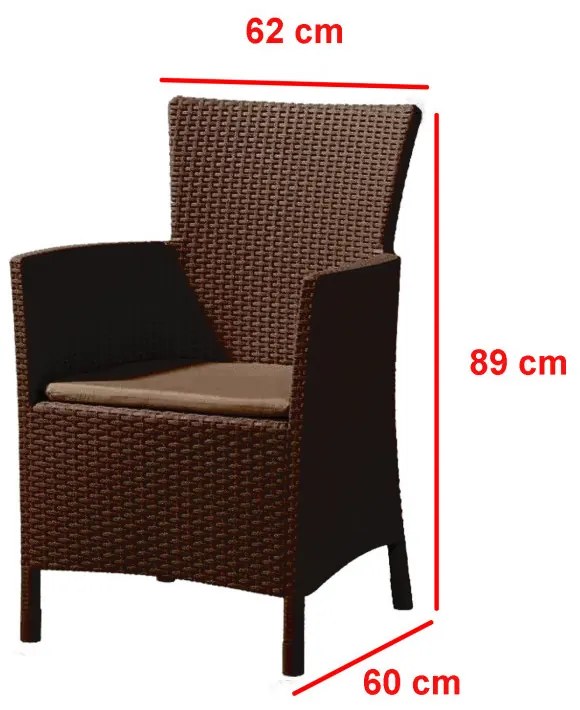 Set de mobilier de grădină Futura 4+1 maro