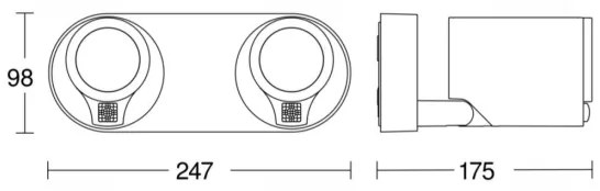 Aplică LED de exterior cu senzor STEINEL 058654 SPOT DUO 2xGU10/7,5W/230V IP44