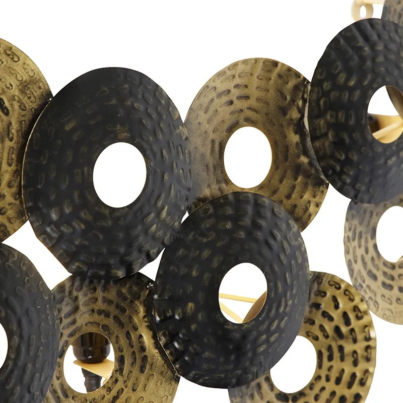 Aplică de perete orientală Art Deco aur antic cu 3 lumini - Balla