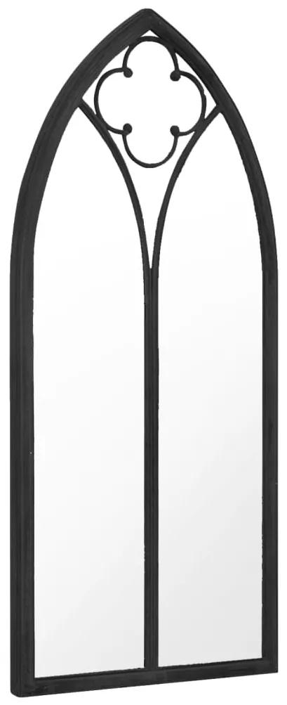 Oglinda de gradina, negru, 100x45 cm, fier pentru uz exterior 1, Negru, 100 x 45 cm