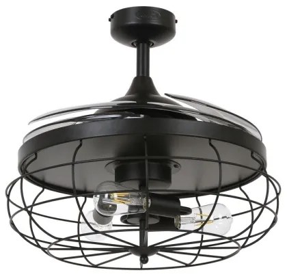 Ventilator LED de tavan FANAWAY 212920 INDUSTRI 3xE27/4W/230V negru + telecomandă