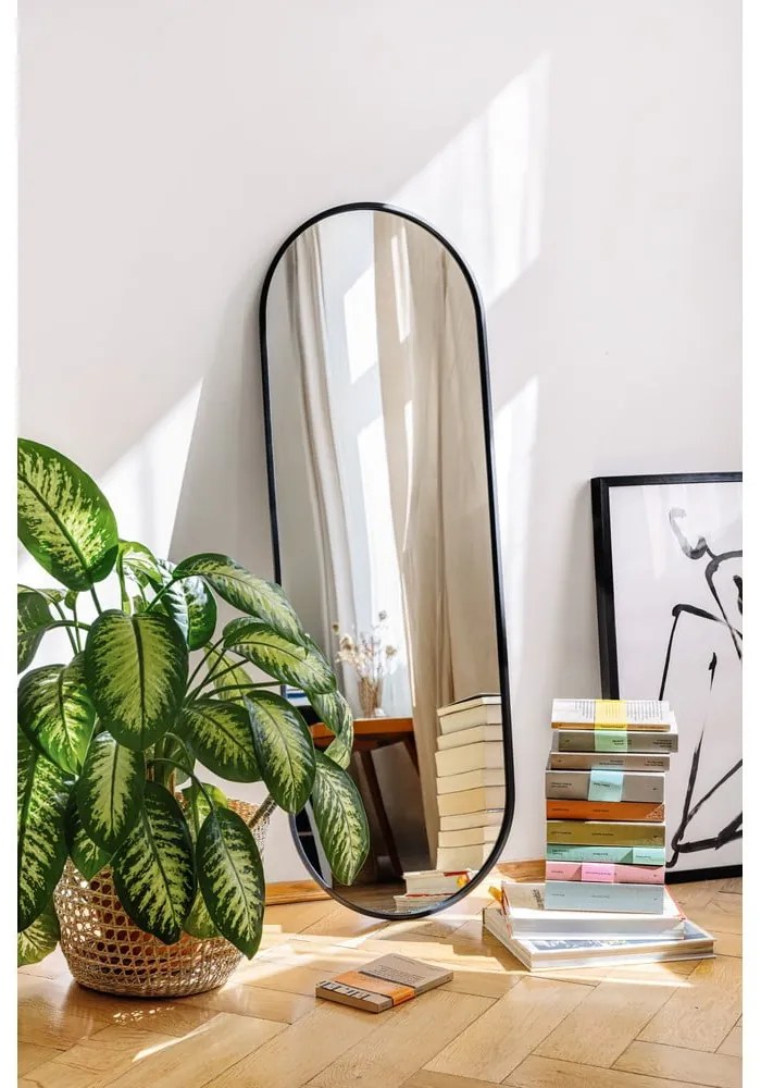 Oglindă ovală de perete Bonami Essentials Lilee, 40 x 120 cm, negru