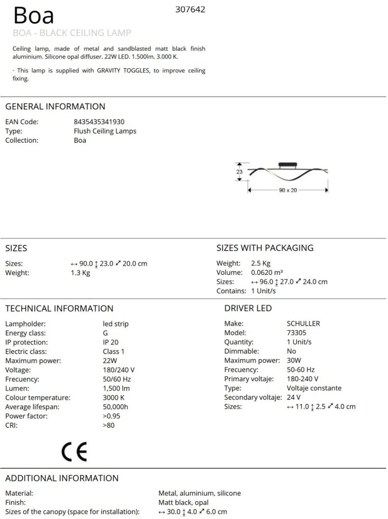 Lustra LED aplicata design modern Boa