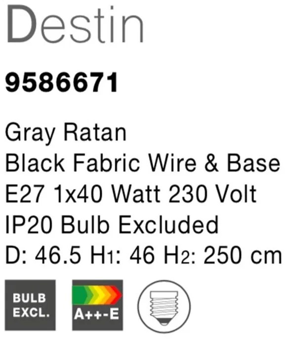 Lustra boho style design natural 46,5cm Destin NVL-9586671