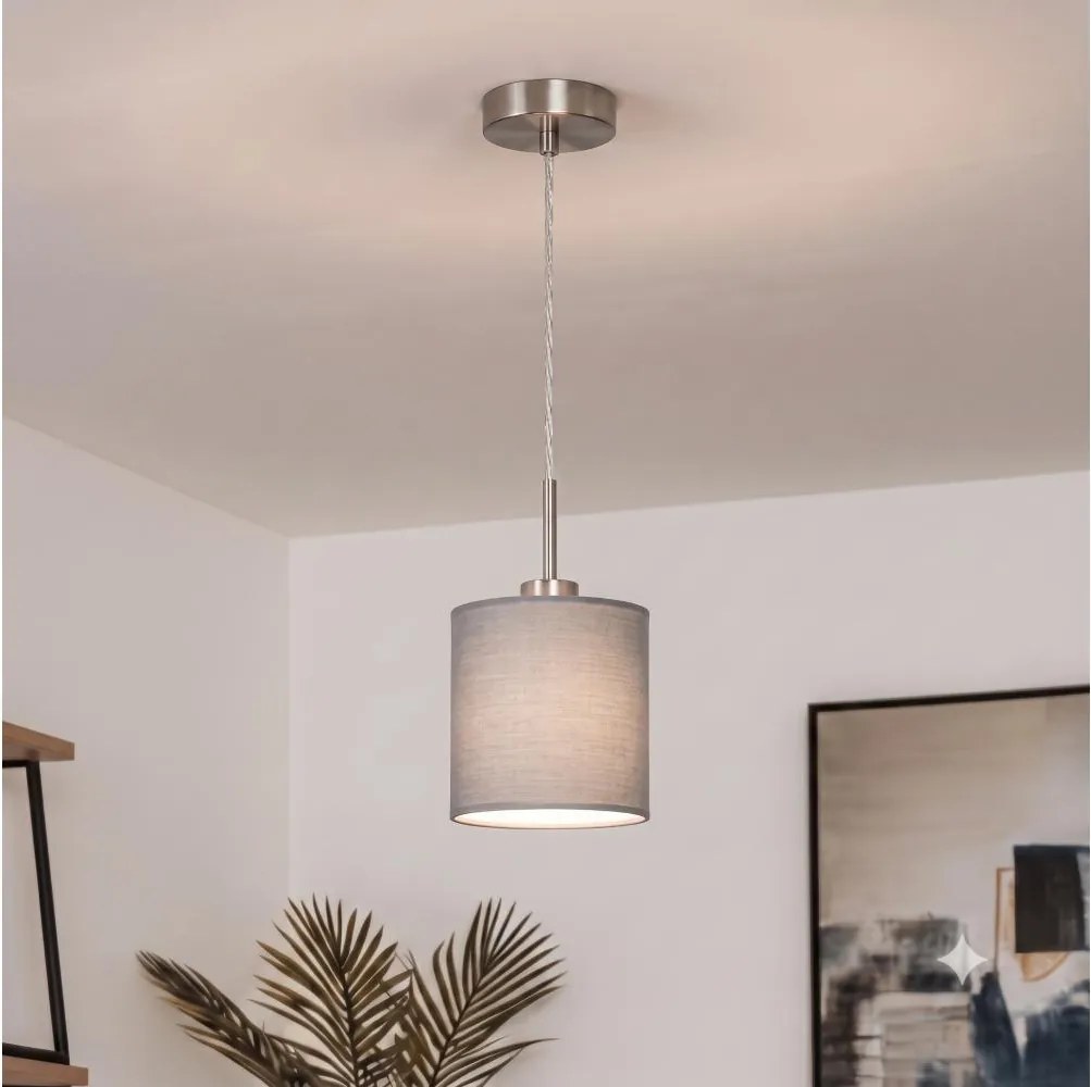 Brilagi - Lampă suspendată LED NUBILA pe cablu 1xE27/60W/230V Ø 14 cm gri deschis