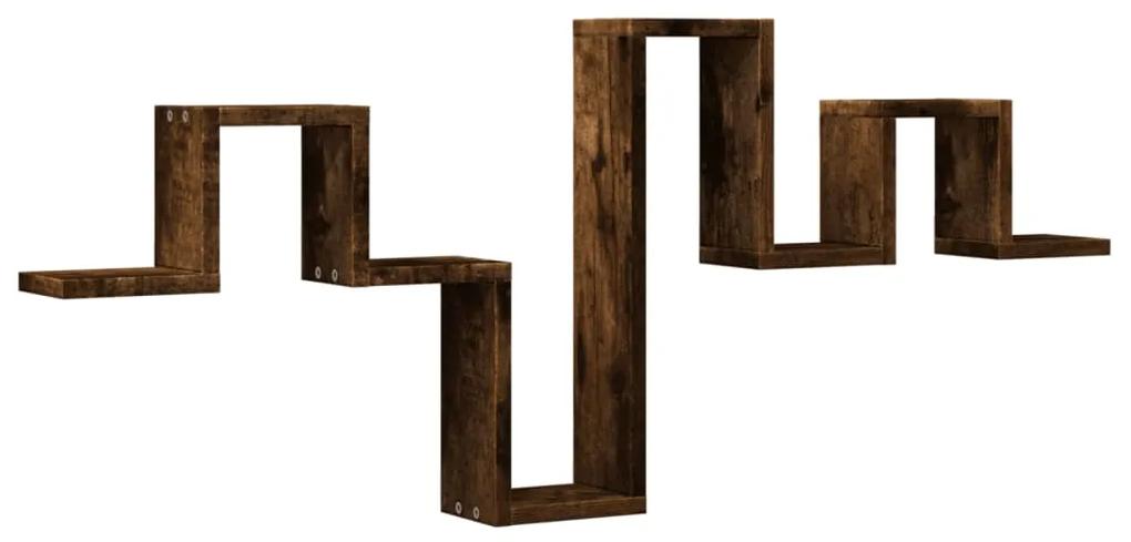 840727 vidaXL Raft de perete, stejar fumuriu, 104,5x10x43 cm, lemn prelucrat