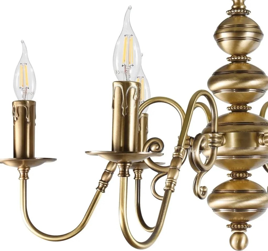 Candelabru clasic elegant din alama masiva Flemish
