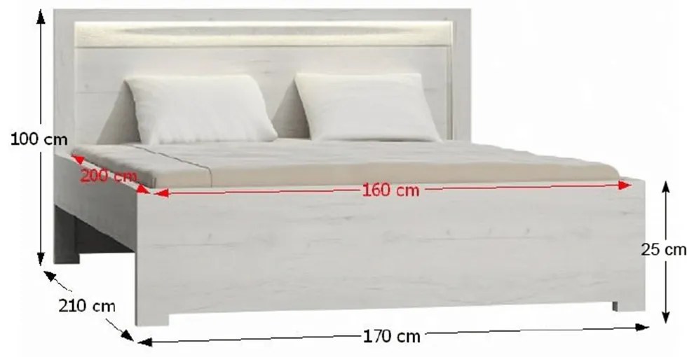 Pat matrimonial 160 cm Inneas (arin alb) (cu somieră). 794549