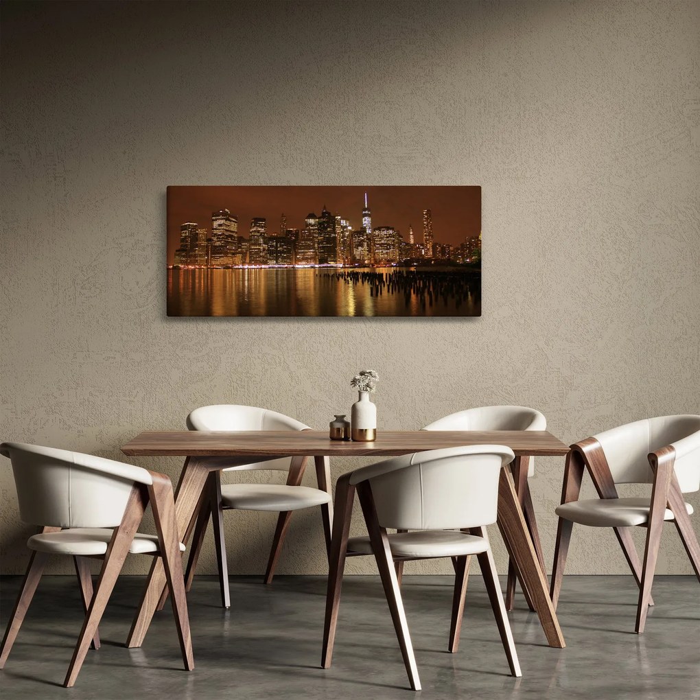 Tablou orașului nocturn (120x50 cm)