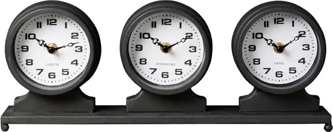 Suport cu 3 ceasuri de masa, din metal, Jet-Lag