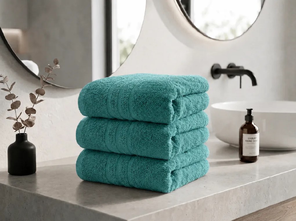 Prosop CLASSIC COLOR 50 x 100 cm petrol, 100% bumbac