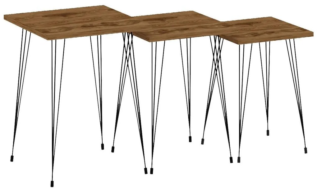 Set 3buc. măsuțe cafea Pakamo (negru + oud) . 1094321