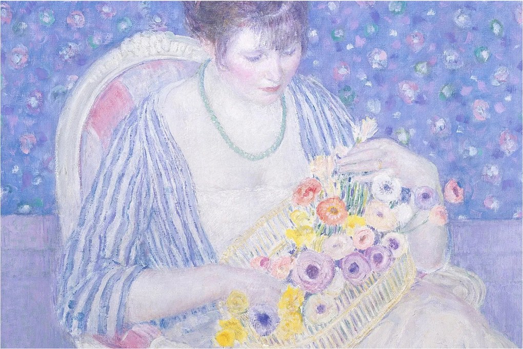 Tablou - Frederick Carl Frieseke, The Basket of Flowers, reproducere (90x60 cm)