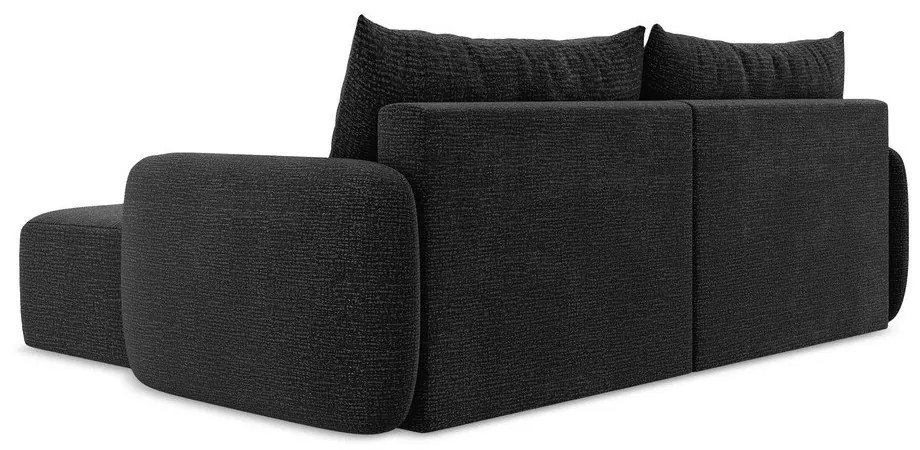 Colțar negru extensibil/cu spațiu de depozitare (cu colț pe partea dreaptă) Kalena – Makamii