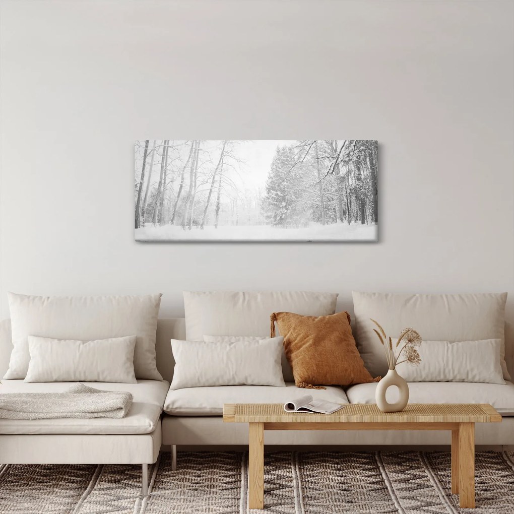 Tablou - Pier de lemn în timpul iernii (120x50 cm)