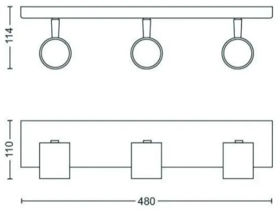 Spot RUNNER 3xGU10/20W/230V negru Philips