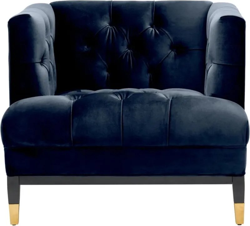 Fotoliu elegant design LUX Castelle, catifea albastra