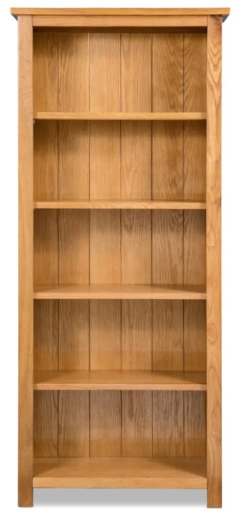 244469 vidaXL Bibliotecă cu 5 rafturi, 60 x 22,5 x 140 cm, lemn masiv stejar