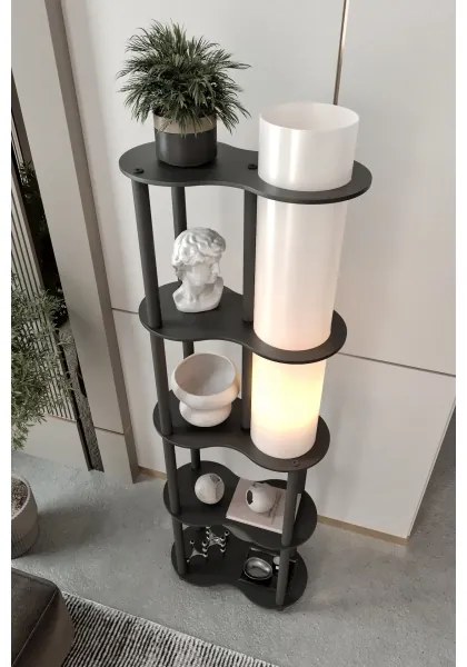 Lampadar NOTO cu polițe, 1xE27/40W/230V, negru