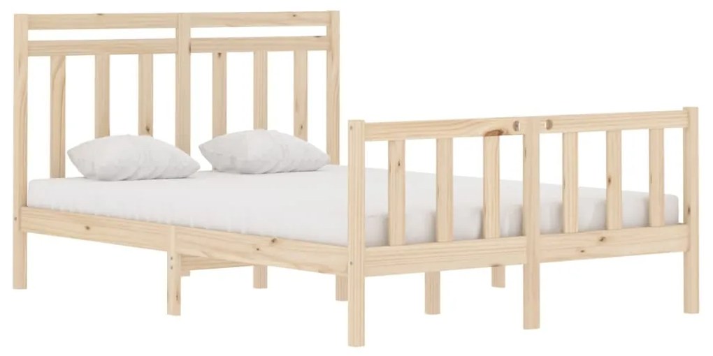 Cadru de pat, 140x190 cm, lemn masiv Maro, 140 x 190 cm